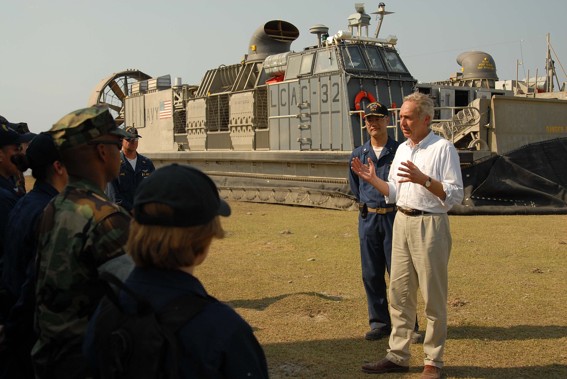 MANATUTO, Timor-Leste (Oct. 19, 2009) U.S. Ambassador Hans Klemm addresses Sailors and Marines assigned to the Bonhomme Richard Amphibious Ready Group and the 11th Marine Expeditionary Unit who participate in a community relations program at a school in Manatuto in support of Marine Exercise (MAREX) 2009. MAREX 2009 is a multilateral exercise that promotes cooperation through civic action programs and training with the Timor-Leste and Australian militaries. (U.S. Navy photo by Mass Communication Specialist 1st Class Joseph Seavey/Released)